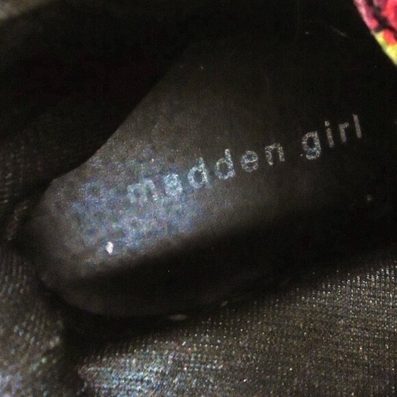 Spring Combat Boots Pink Floral On Black Size 8 1/2 - Picture 7 of 8